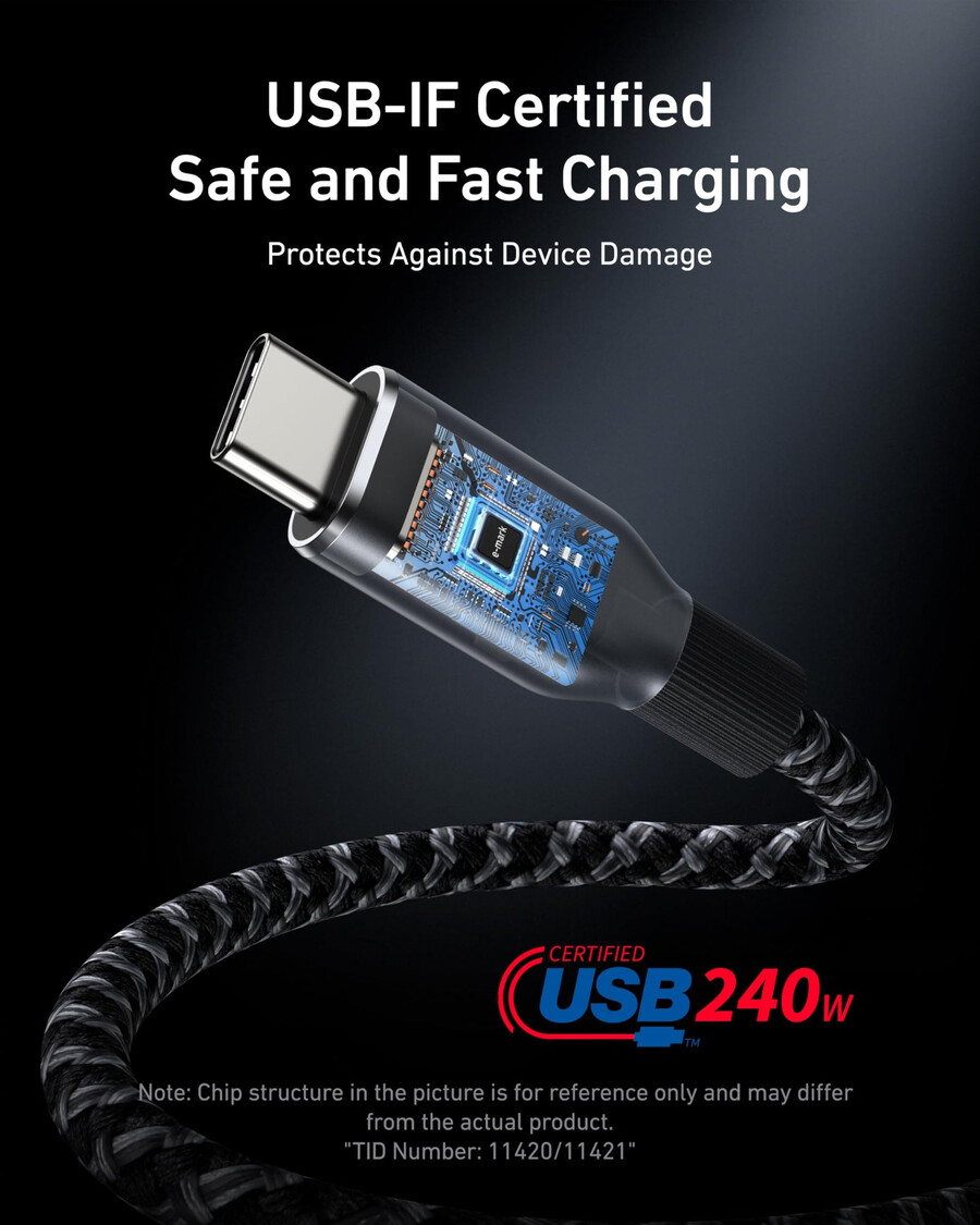 anker prime charging station 8-in-1 240w and anker prime usb-c to usb-c cable 240w upcycled-braided