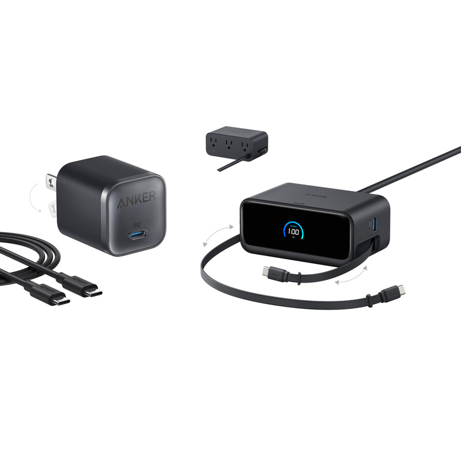anker nano charging station 7-in-1 100w and anker nano charger 45w with cable
