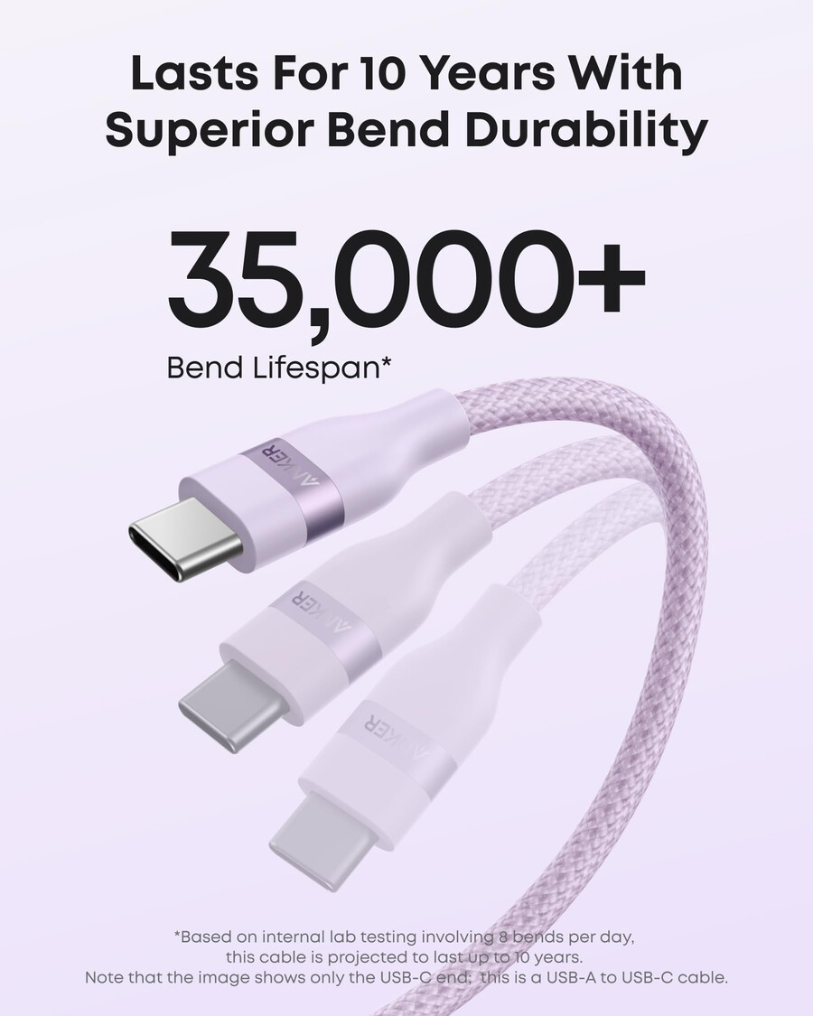 anker usb-a to usb-c cable upcycled-braided 2 pack violet)