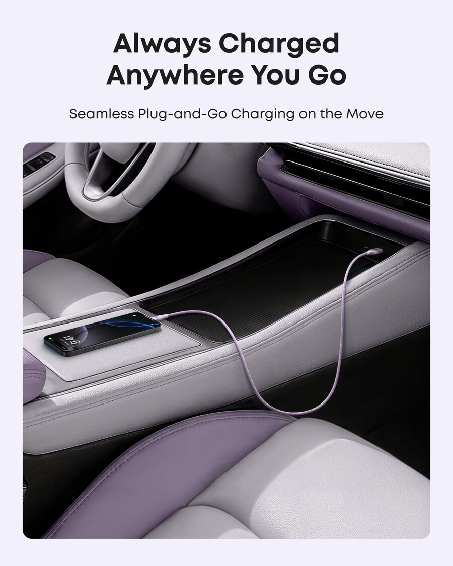 anker usb-a to usb-c cable upcycled-braided 2 pack violet)
