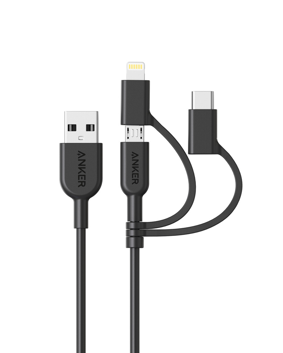 anker 321 usb-a to lightning cable 3 ft 3-in-1
