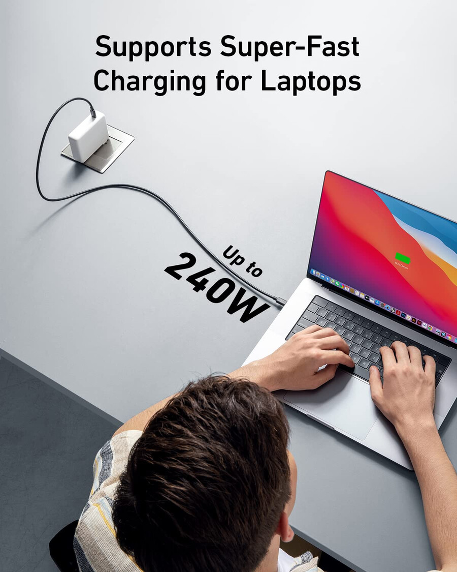 anker 515 usb-c to usb-c cable thunderbolt 4 compatible(2 packs)