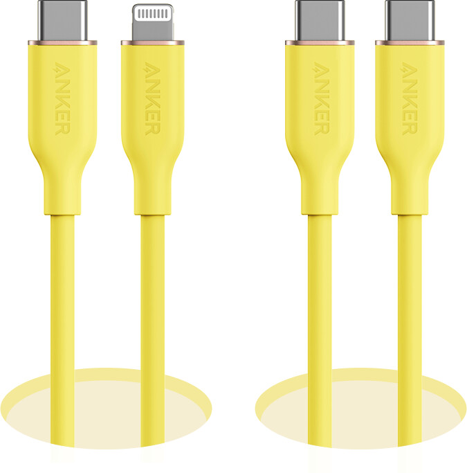 anker 643 usb-c to usb-c cable flow silicone 240w 2-pack midnight black