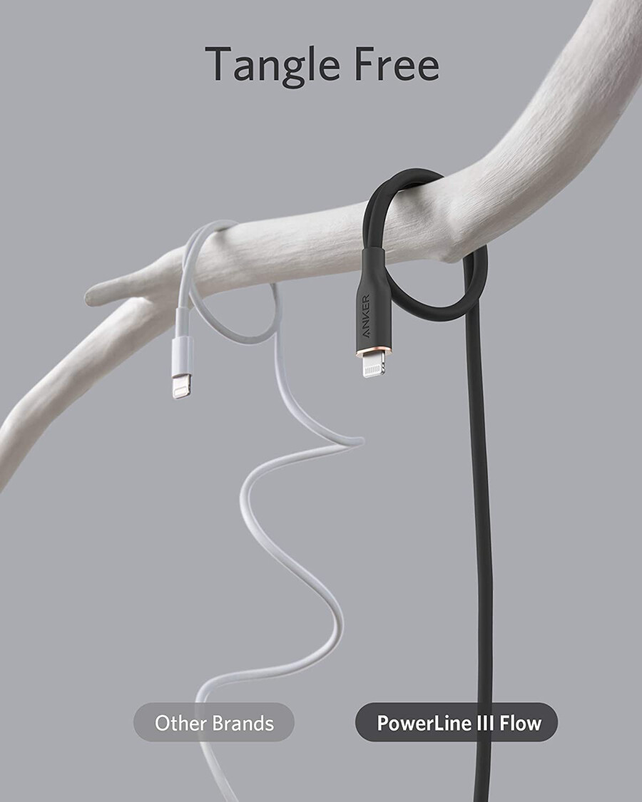 anker 641 usb-c to lightning cable flow 3 ft silicone