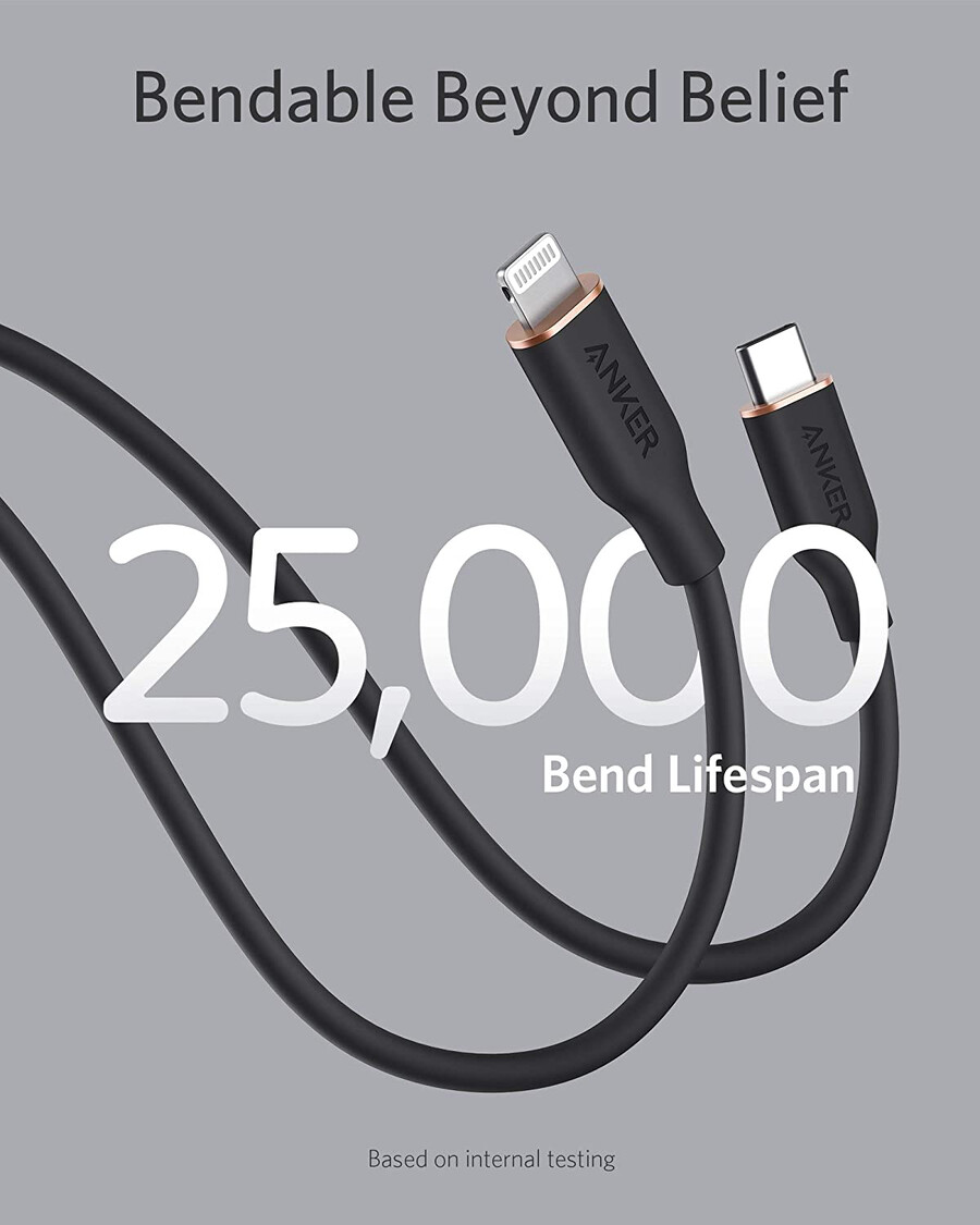 anker 641 usb-c to lightning cable flow 3 ft silicone