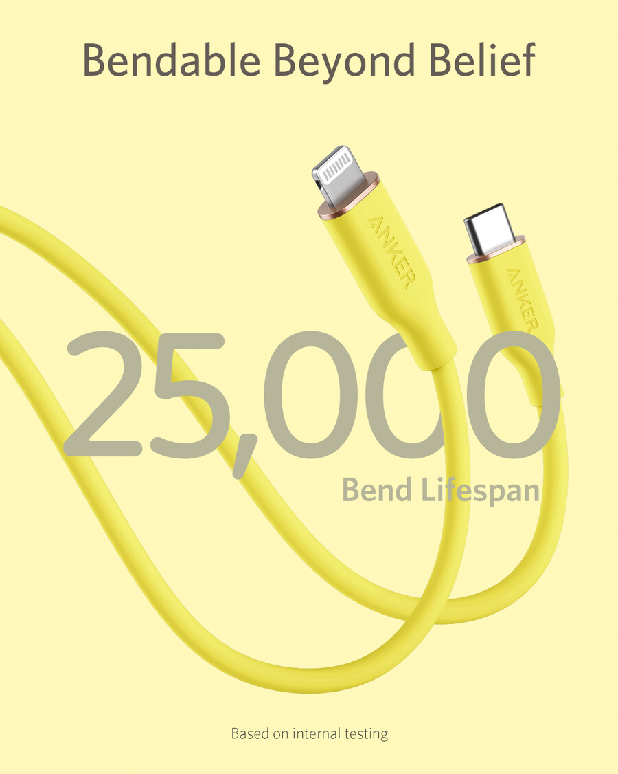 anker 641 usb-c to lightning cable flow 3 ft silicone