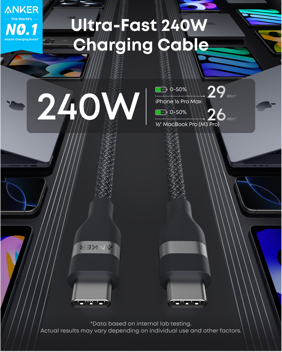 anker fast charger for iphone 45w usb-c charger with foldable plug