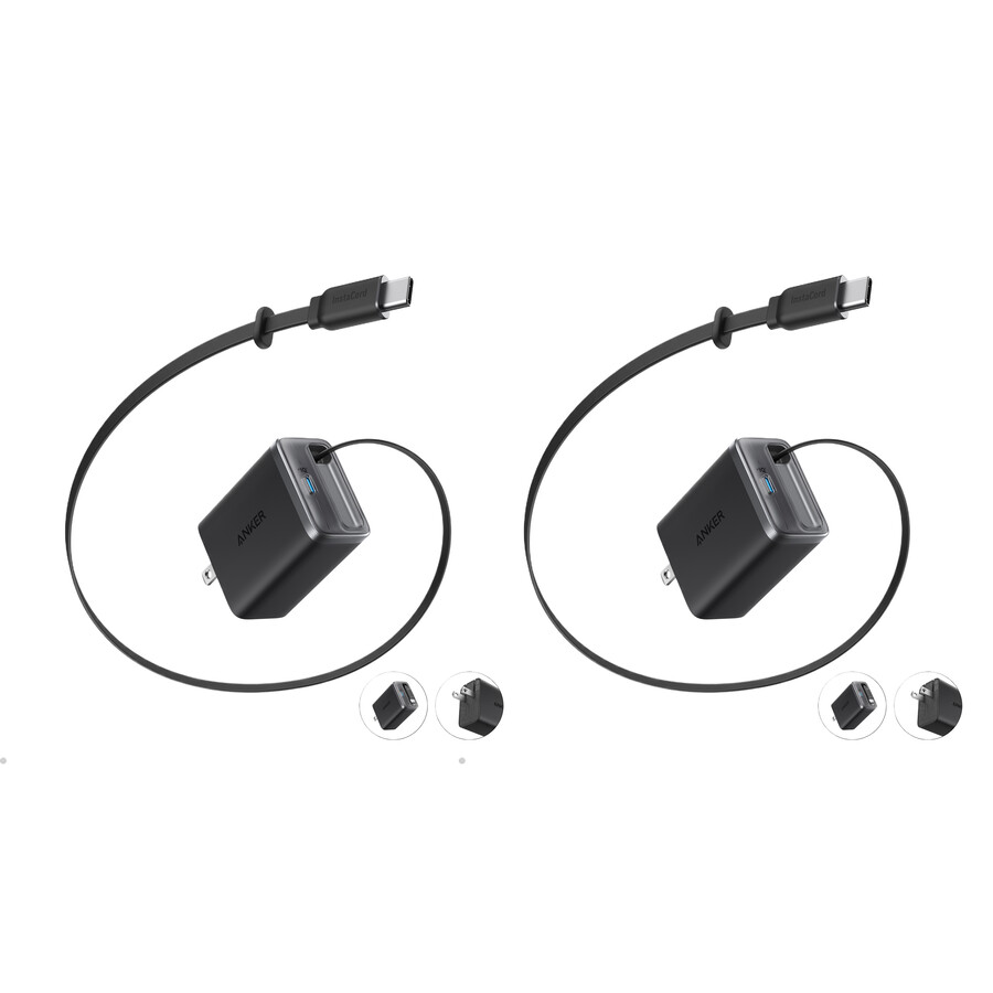 anker nano charger 35w built-in retractable usb-c cable —2- pack