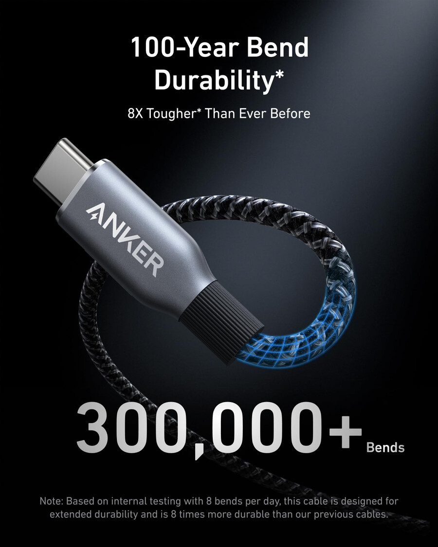 anker prime charger 100w 3 ports gan and anker prime usb-c to usb-c cable 240w upcycled-braided