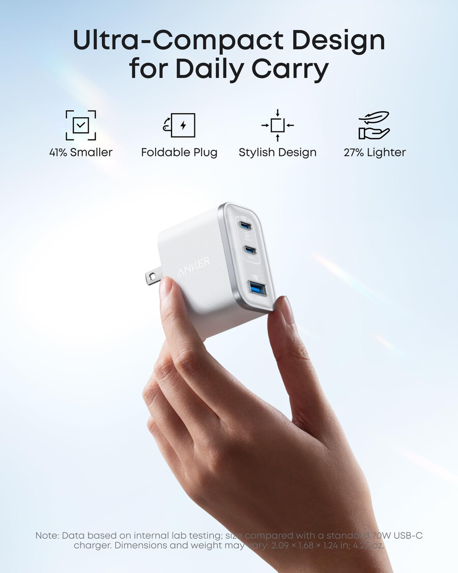 anker nano charger 70w 3 ports -2 pack