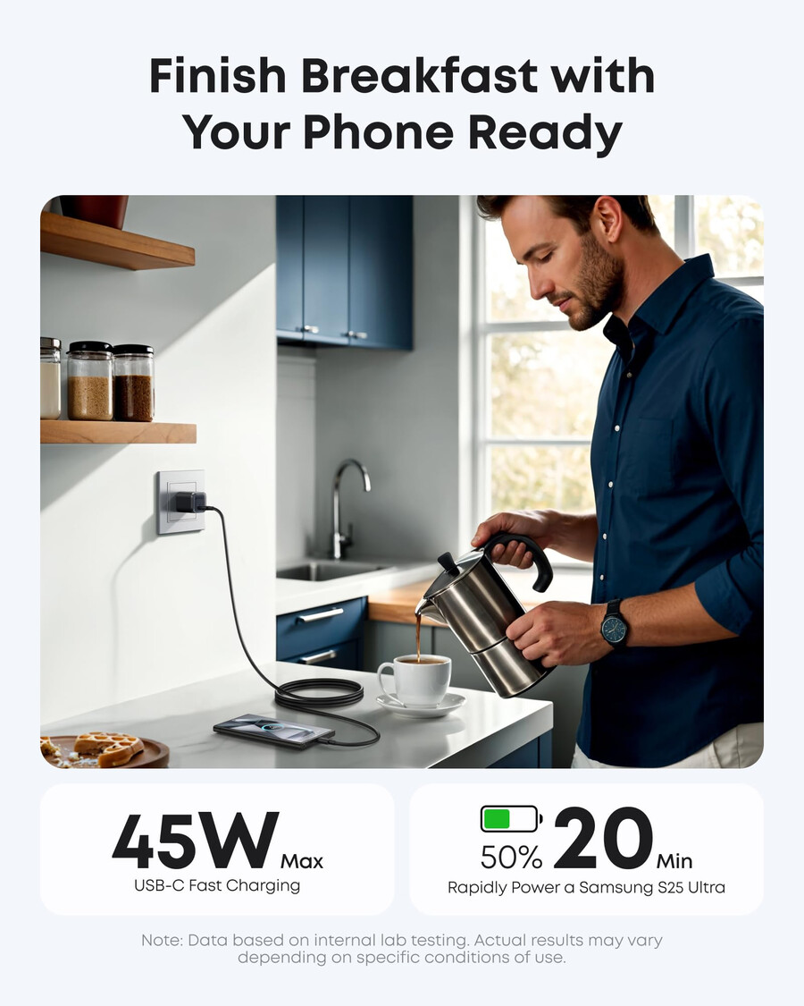 anker nano charger 45w with usb-c to usb-c cable