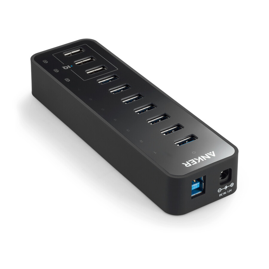 anker 60w 10-port usb 3.0 data hub