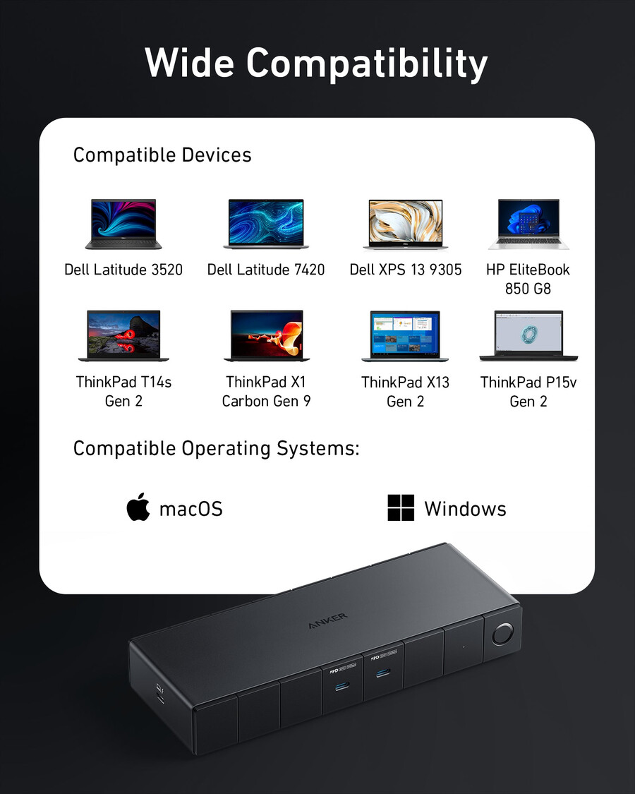 anker 778 thunderbolt docking station 12-in-1 thunderbolt 4