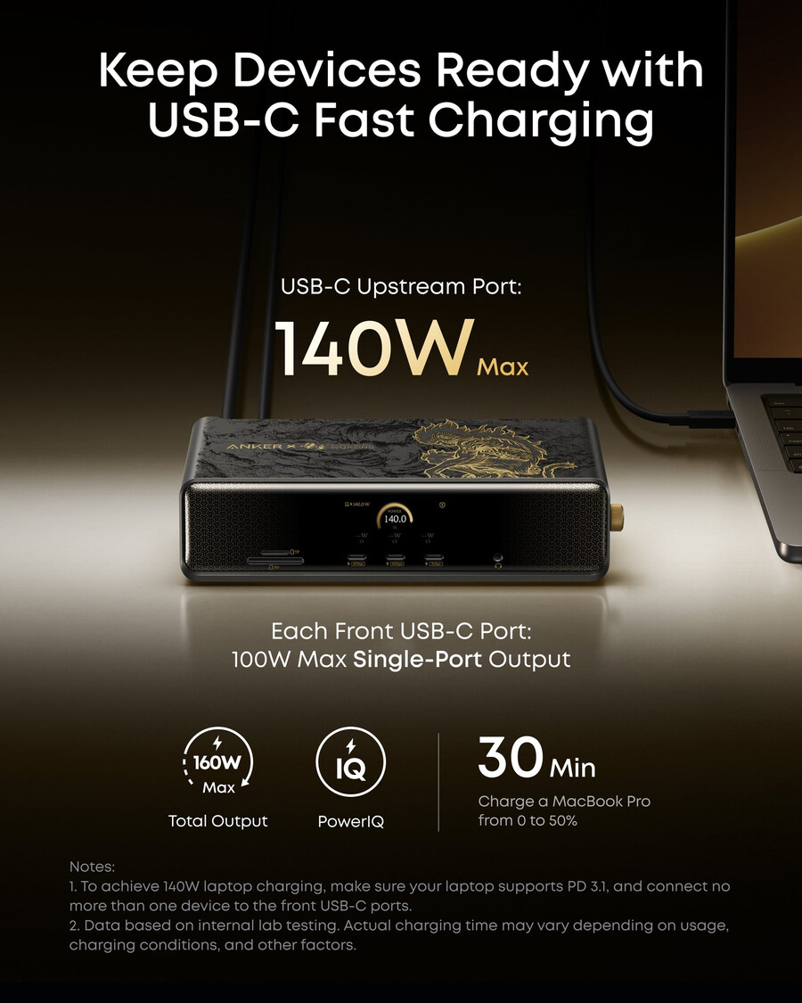 anker × black myth wukong edition anker prime docking station 14-in-1 triple display displaylink with dl7400