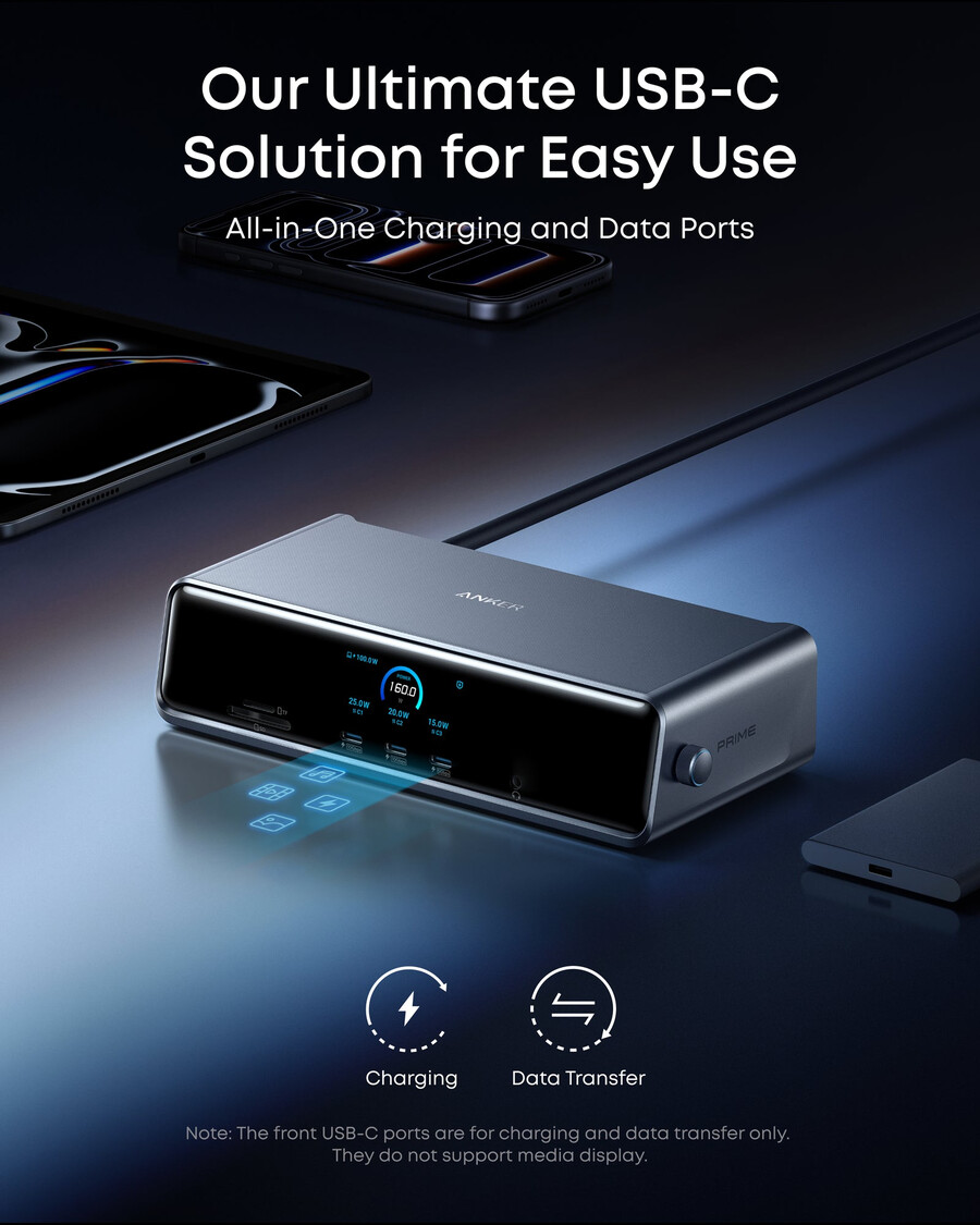 anker prime docking station dl7400 and usb-c to usb-c cable thunderbolt 4 compatible