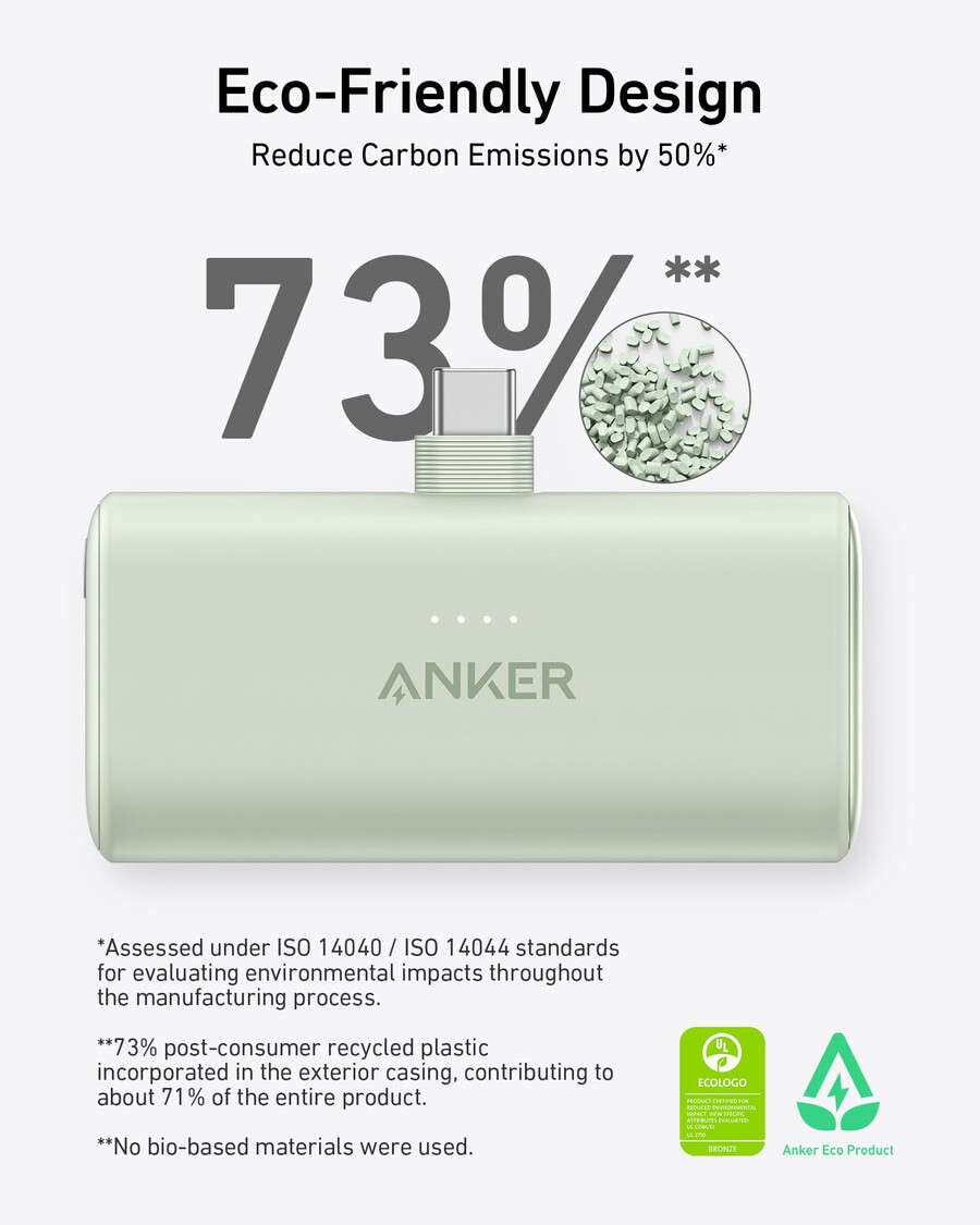 anker nano power bank 22.5w built-in usb-c connector