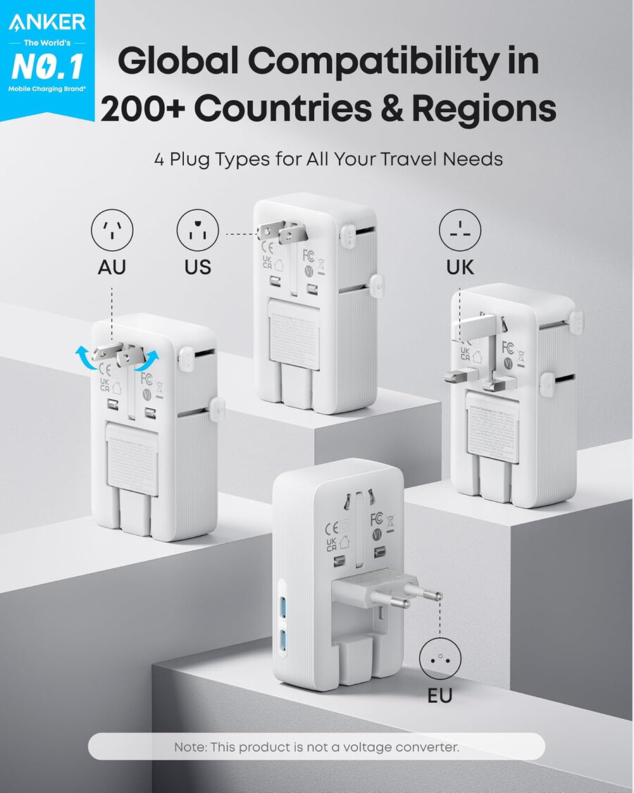 anker maggo wireless charging station foldable 3-in-1 and anker nano travel adapter 5-in-1 20w 1-pack